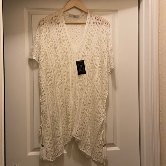 Cream Crochet Tunic Top 100% Cotton - Picture 3 of 7